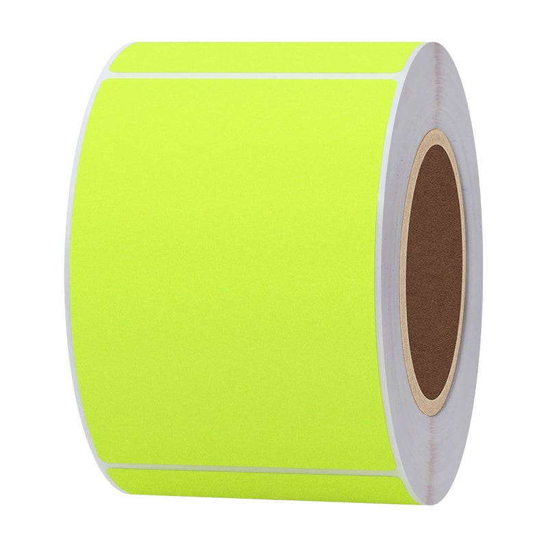 Hybsk 2x3 Inch 300pcs Fluorescent Yellow Sticker Rectangle Blank Color Coding Neon Labels for Office Organization Shipping Warehouse Labeling (Fluorescent Yellow) - Image 3